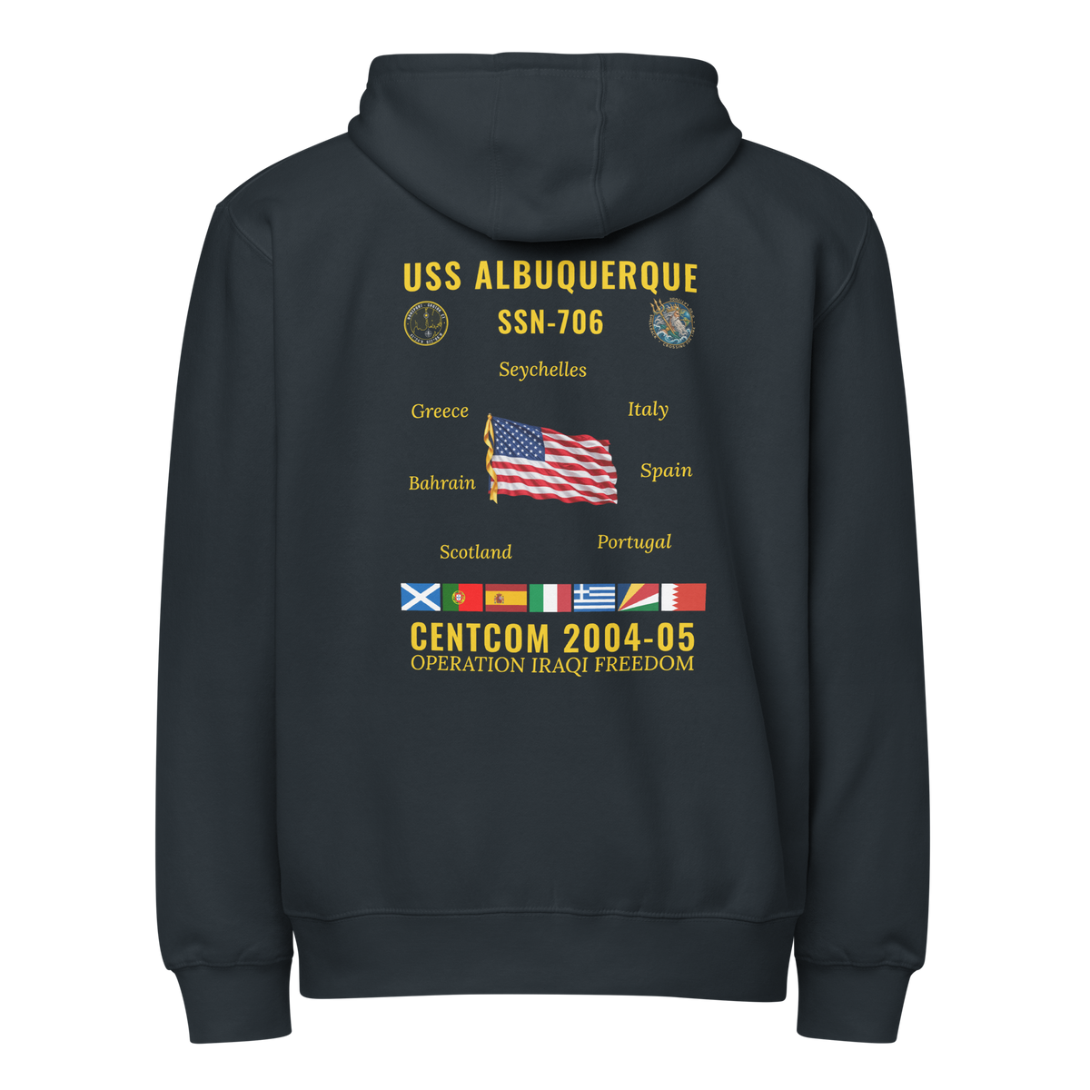USS Albuquerque (SSN-706) 2004-05 CENTCOM Cruise Zip Hoodie