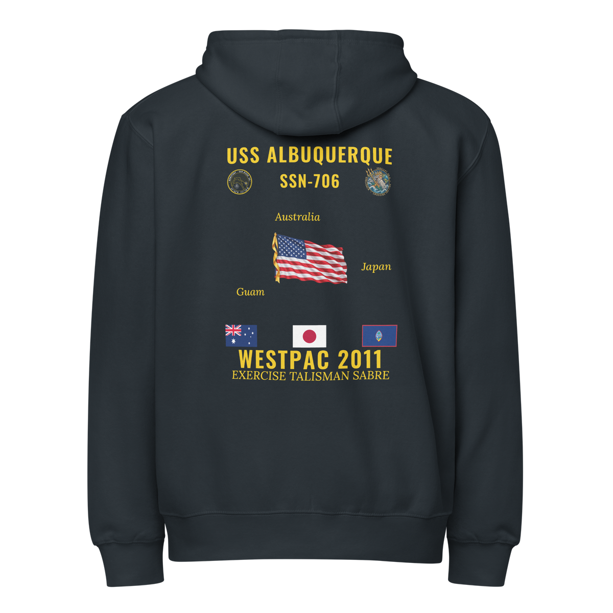 USS Albuquerque (SSN-706) 2011 WestPac Cruise Zip Hoodie