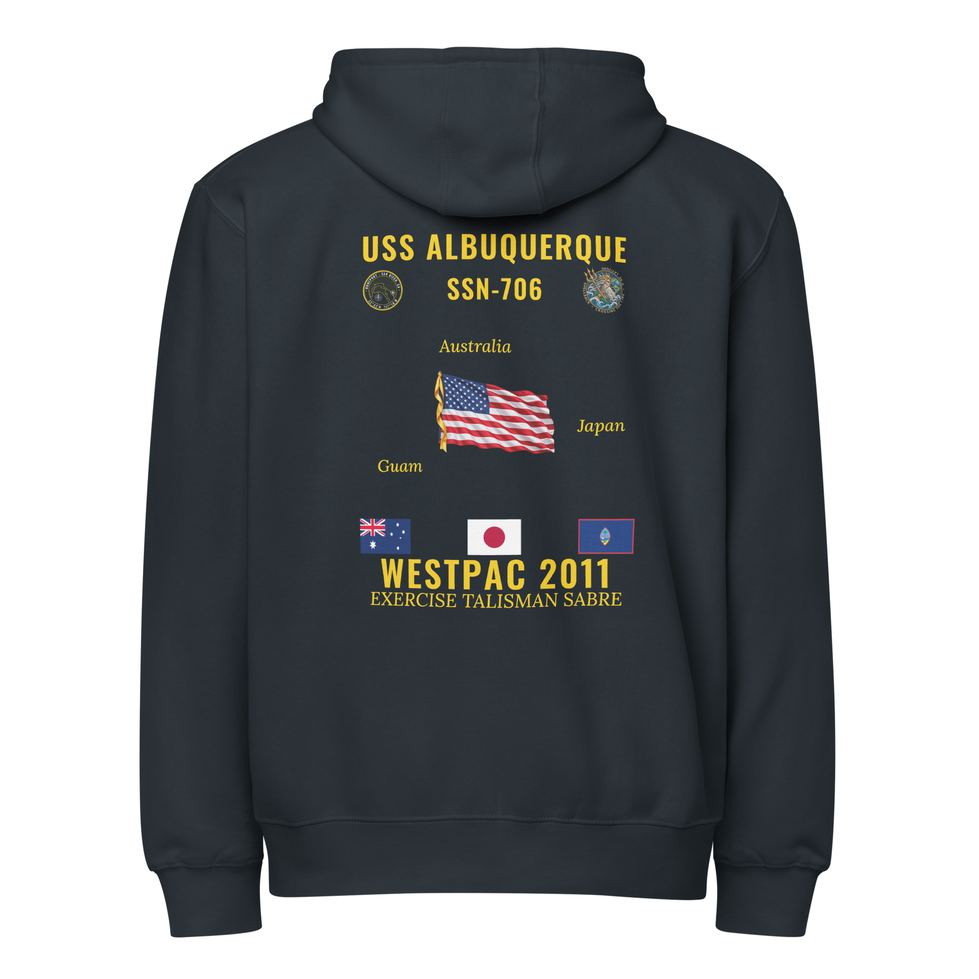 USS Albuquerque (SSN-706) 2011 WestPac Cruise Zip Hoodie
