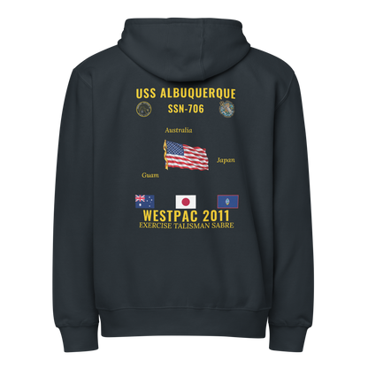 USS Albuquerque (SSN-706) 2011 WestPac Cruise Zip Hoodie