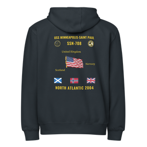USS Minneapolis-Saint Paul (SSN-708) 2004 North Atlantic Cruise Zip Hoodie