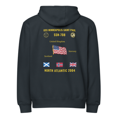 USS Minneapolis-Saint Paul (SSN-708) 2004 North Atlantic Cruise Zip Hoodie
