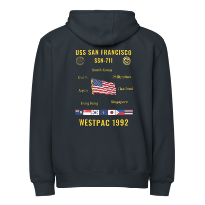 USS San Francisco (SSN-711) 1992 WestPac Cruise Zip Hoodie