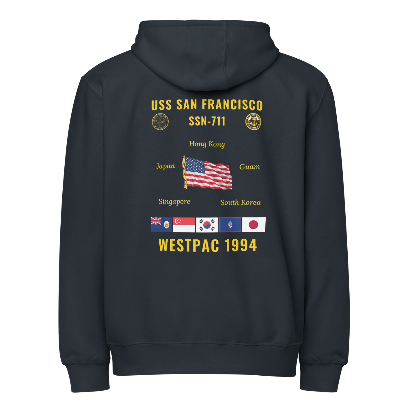 USS San Francisco (SSN-711) 1994 WestPac Cruise Zip Hoodie