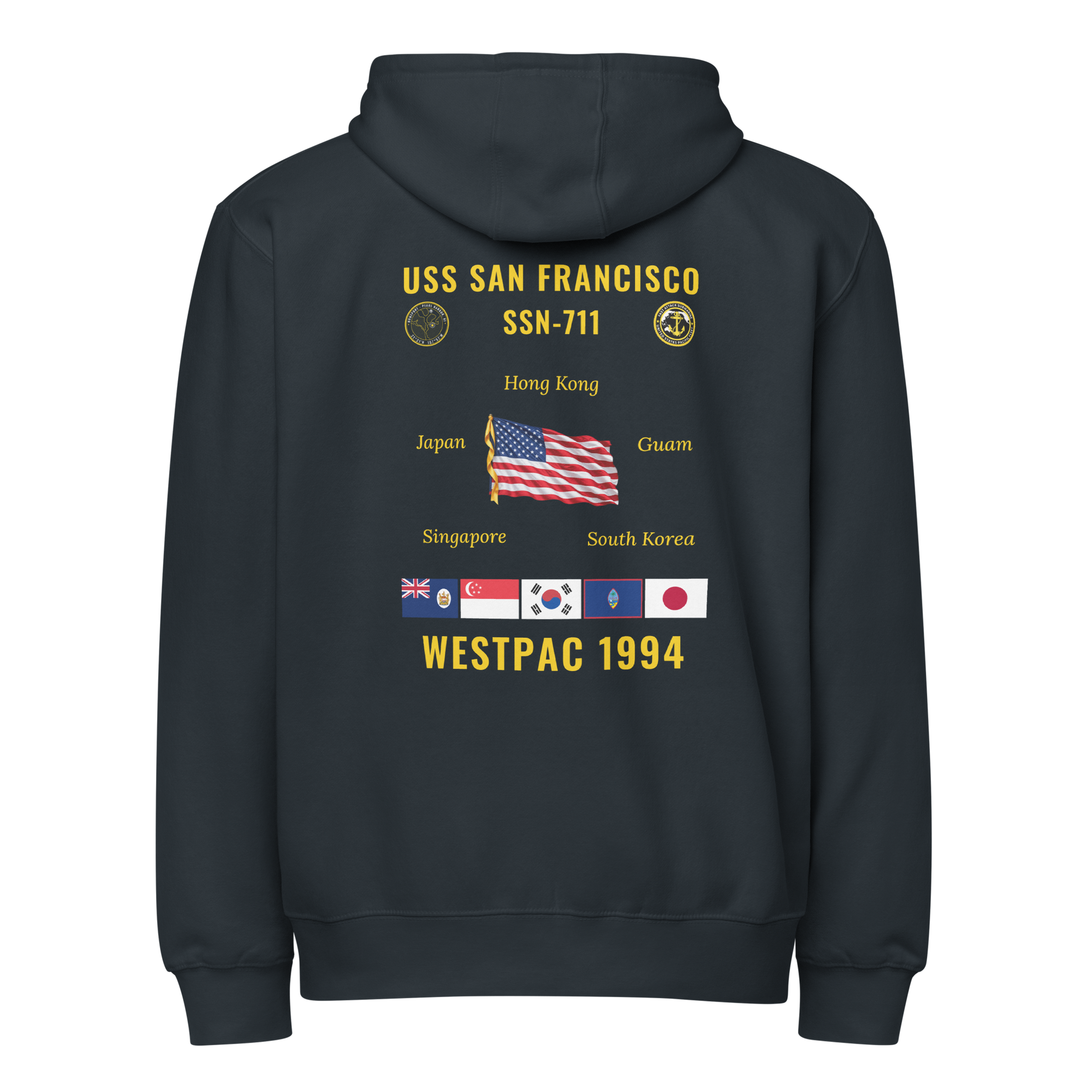 USS San Francisco (SSN-711) 1994 WestPac Cruise Zip Hoodie