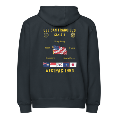 USS San Francisco (SSN-711) 1994 WestPac Cruise Zip Hoodie
