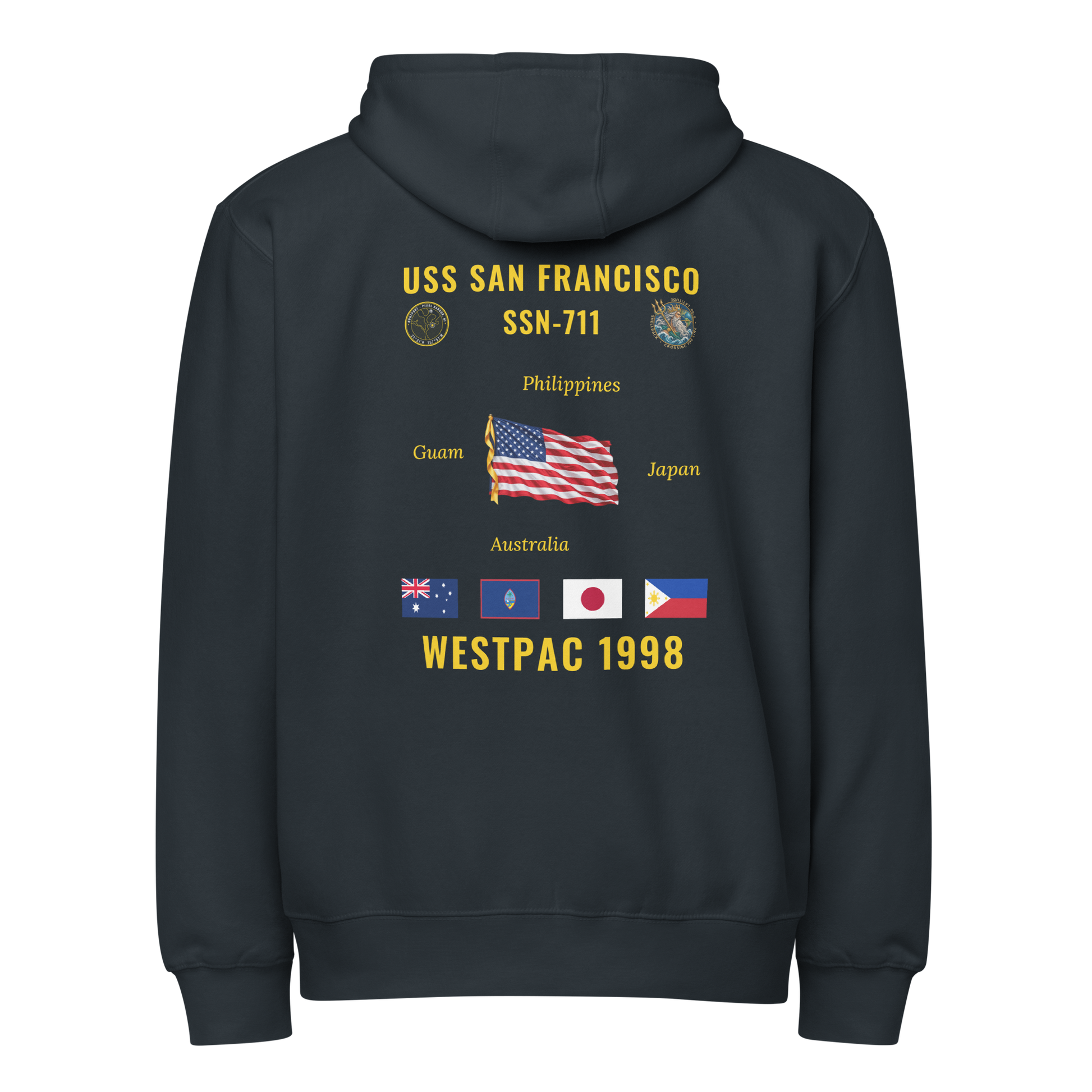 USS San Francisco (SSN-711) 1998 WestPac Cruise Zip Hoodie