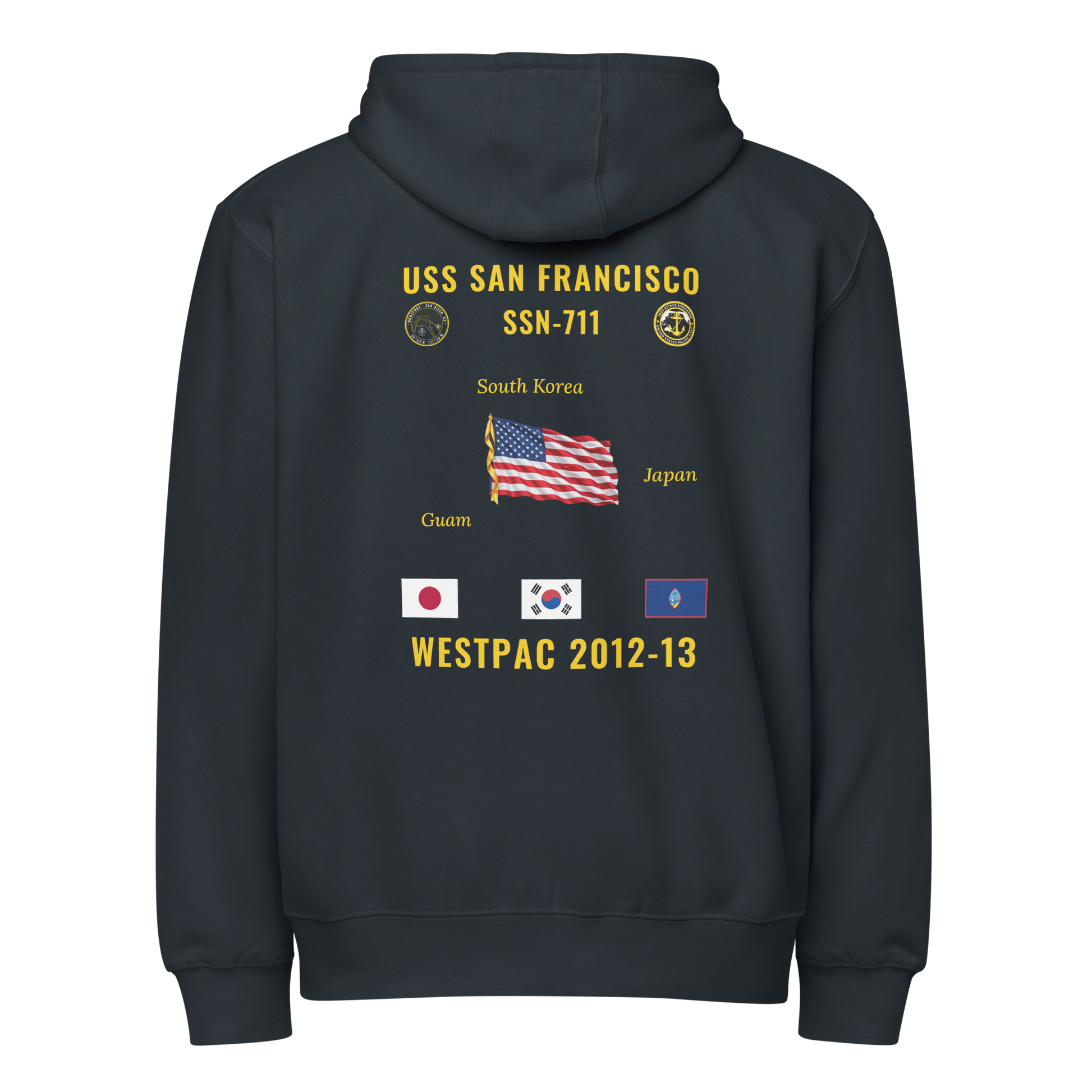 USS San Francisco (SSN-711) 2012-13 WestPac Cruise Zip Hoodie