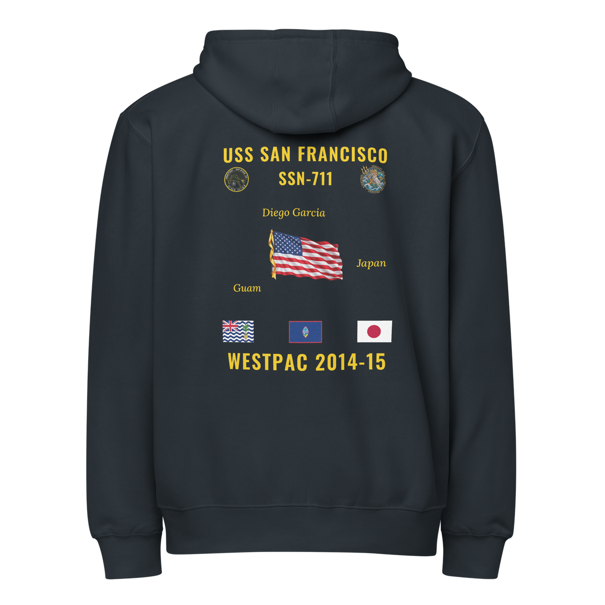 USS San Francisco (SSN-711) 2014-15 WestPac Cruise Zip Hoodie