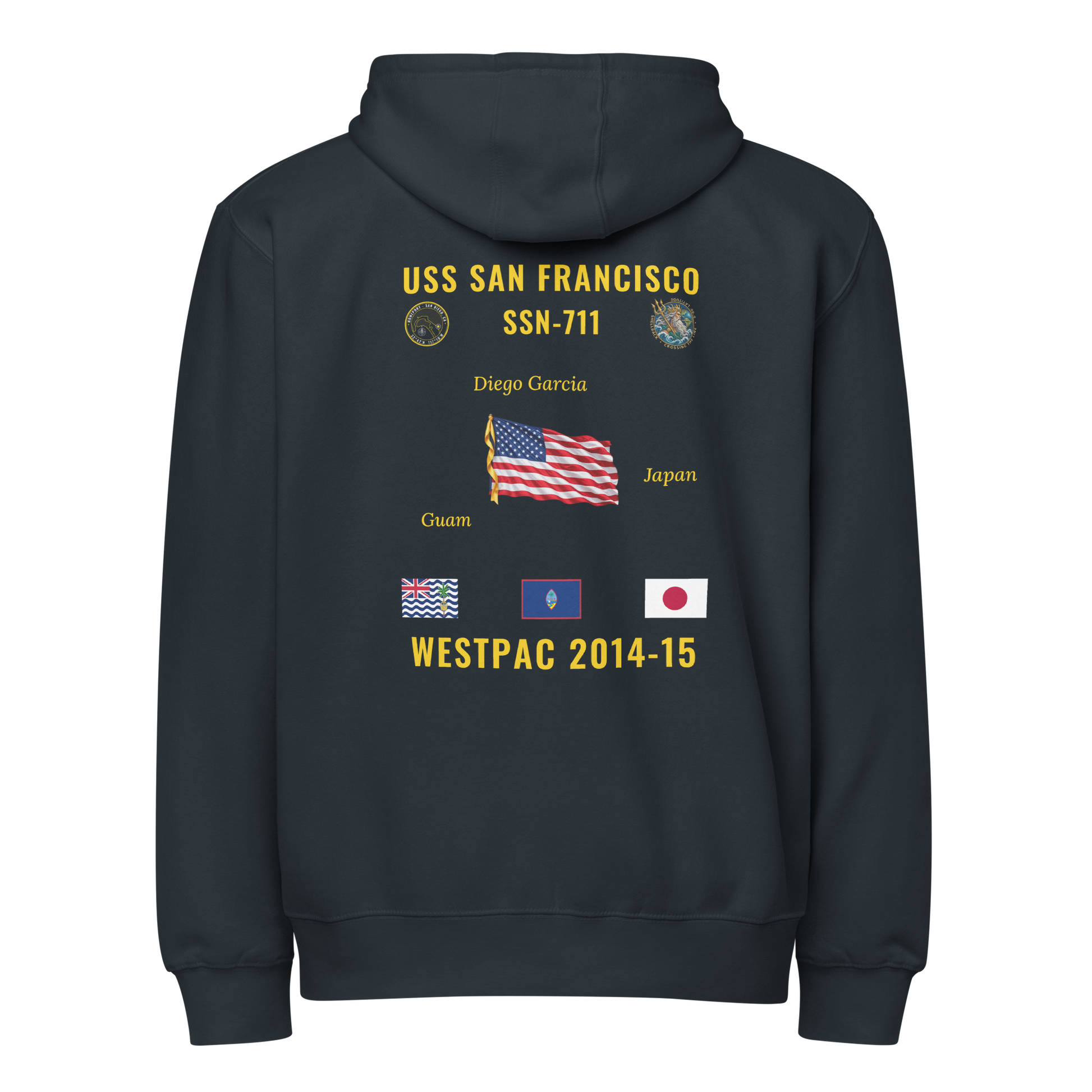 USS San Francisco (SSN-711) 2014-15 WestPac Cruise Zip Hoodie