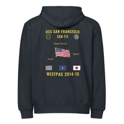 USS San Francisco (SSN-711) 2014-15 WestPac Cruise Zip Hoodie