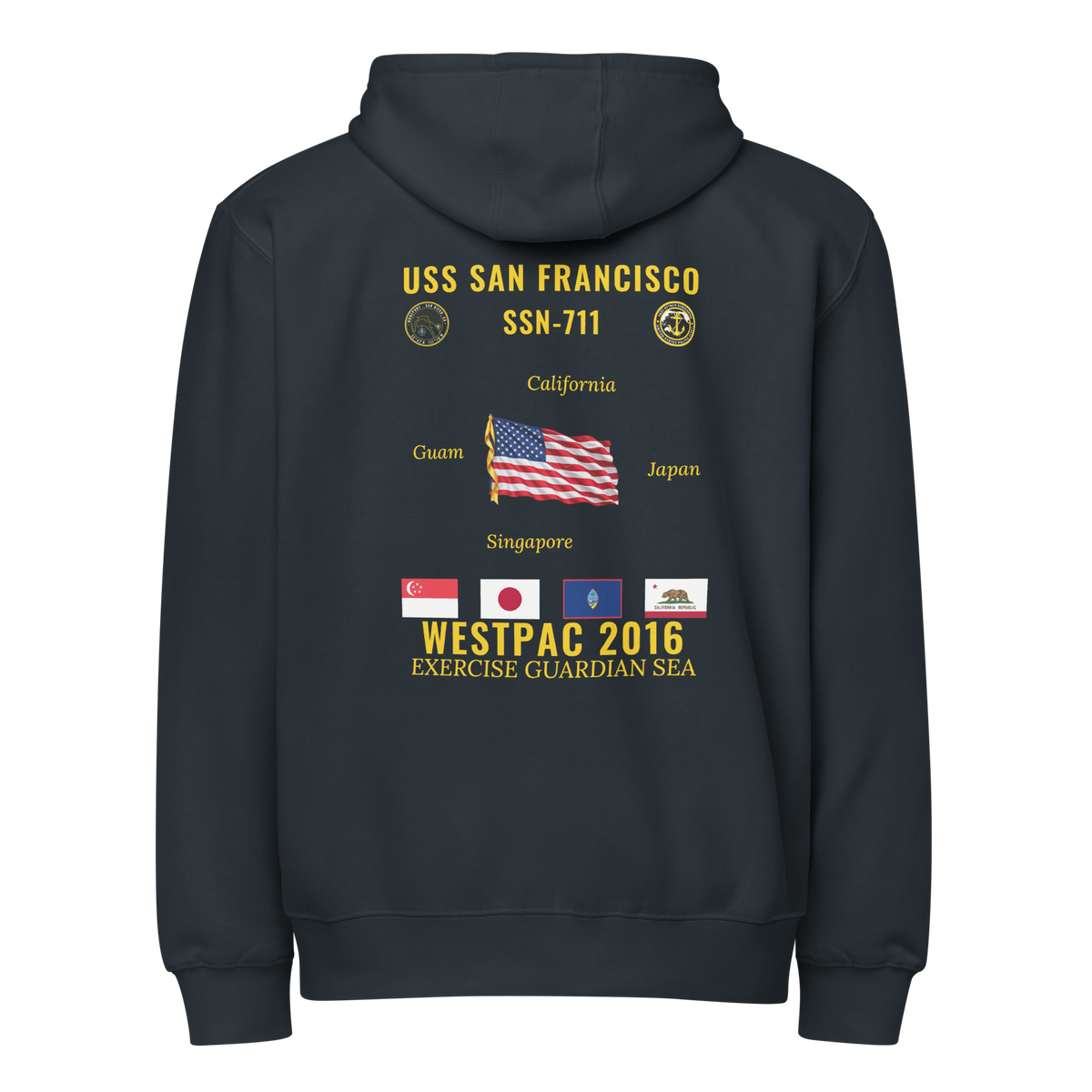 USS San Francisco (SSN-711) 2016 WestPac Cruise Zip Hoodie