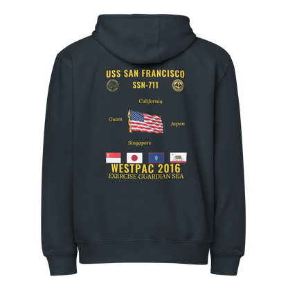 USS San Francisco (SSN-711) 2016 WestPac Cruise Zip Hoodie