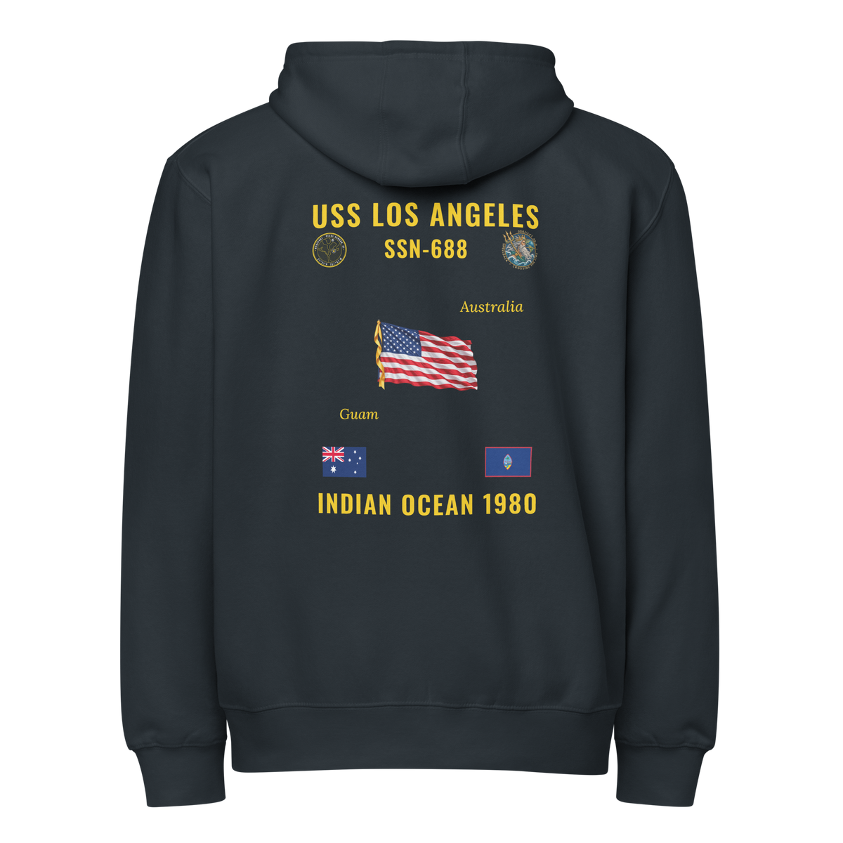 USS Los Angeles (SSN-688) 1980 Indian Ocean Cruise Zip Hoodie