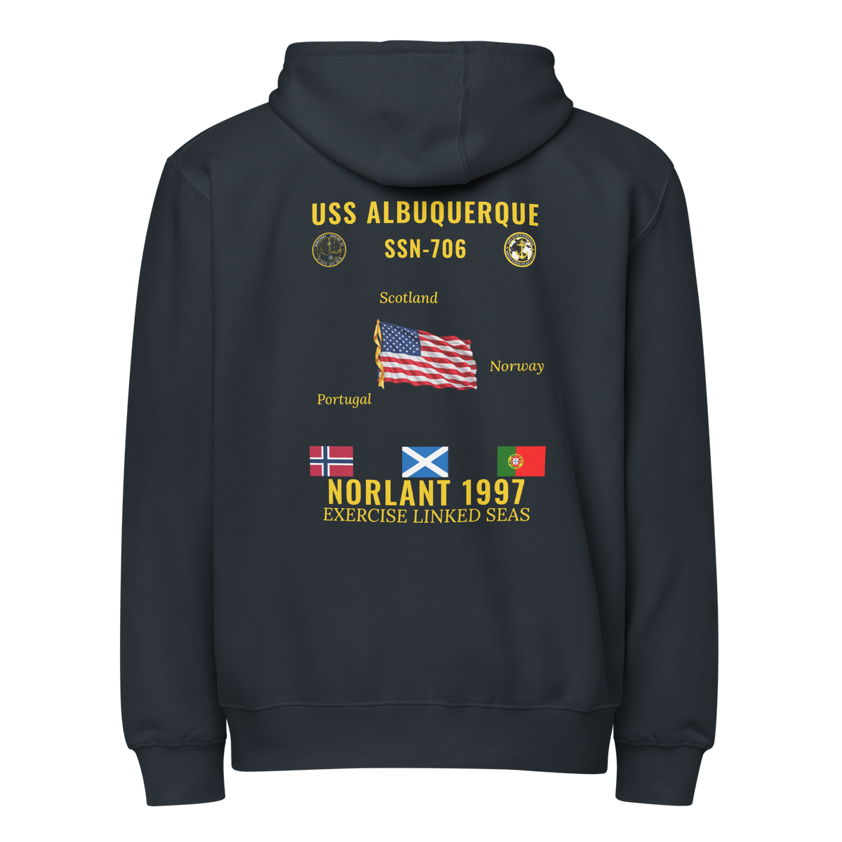 USS Albuquerque (SSN-706) 1997 NORLANT Cruise Zip Hoodie
