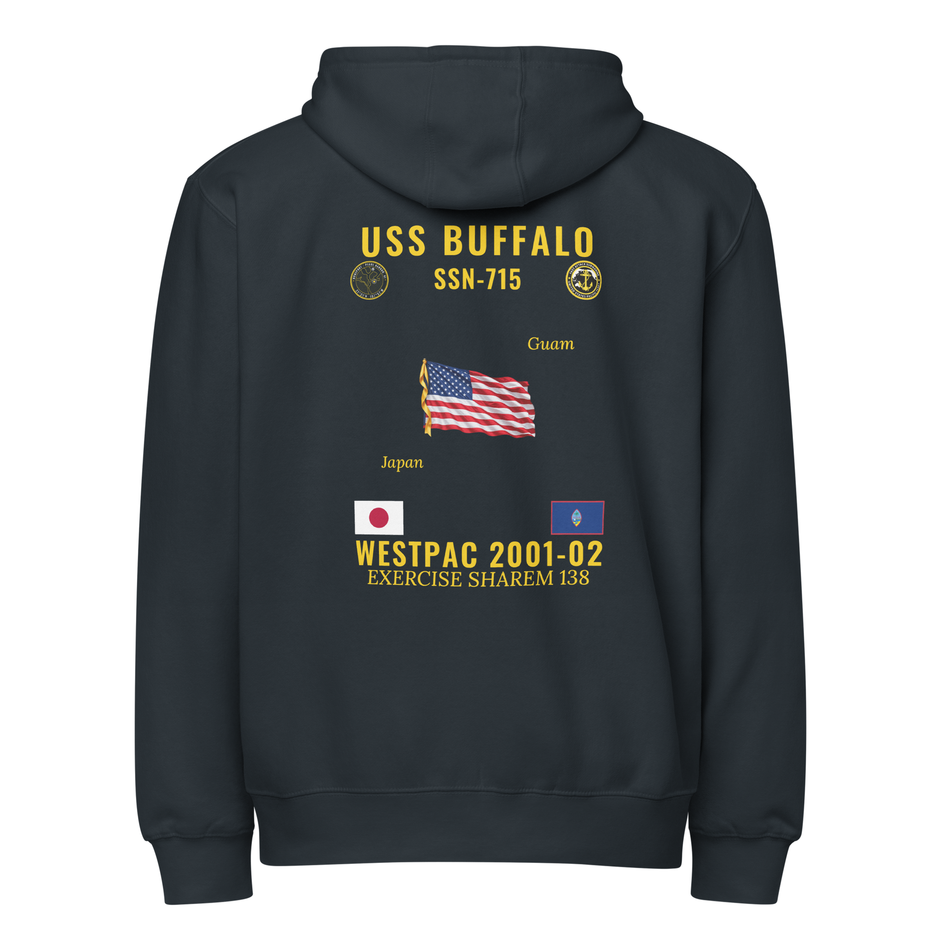 USS Buffalo (SSN-715) 2001-02 WestPac Cruise Zip Hoodie