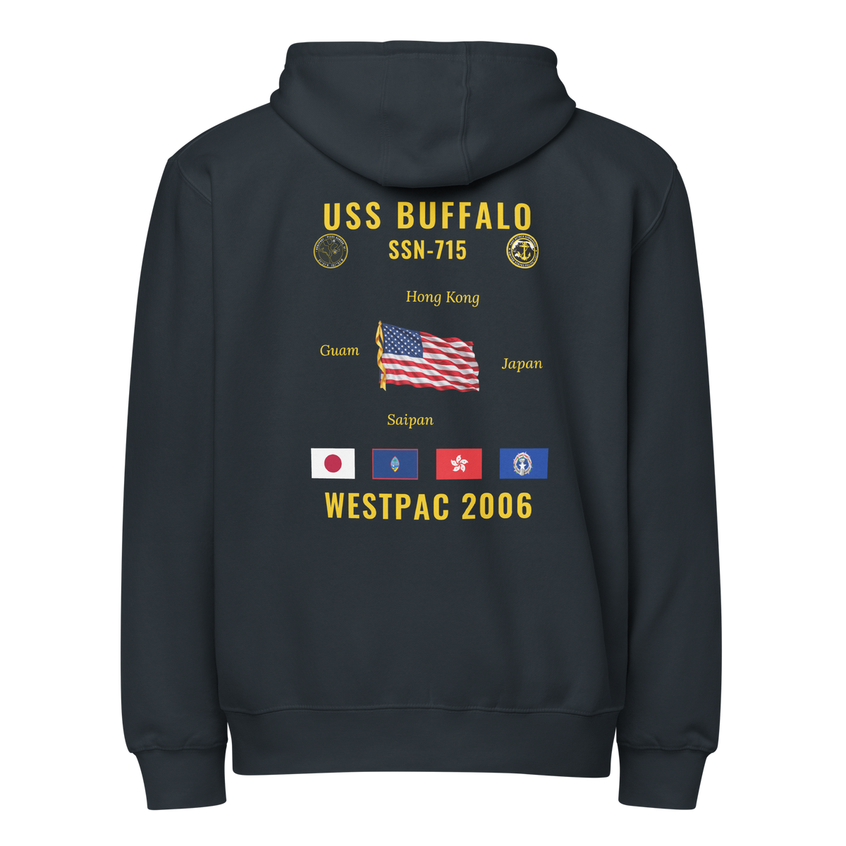 USS Buffalo (SSN-715) 2006 WestPac Cruise Zip Hoodie