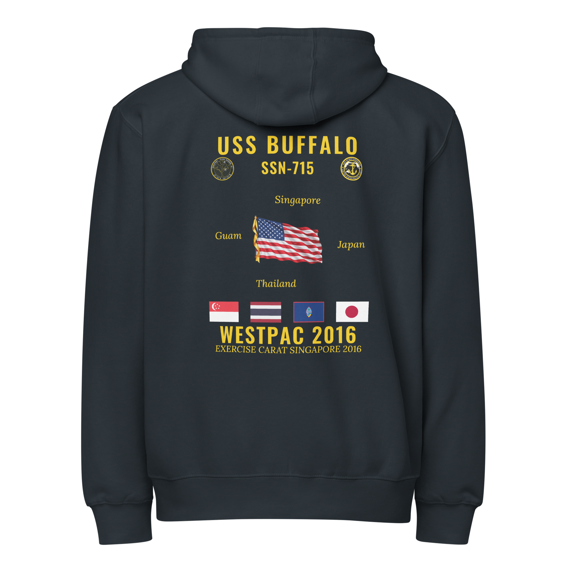 USS Buffalo (SSN-715) 2016 WestPac Cruise Zip Hoodie