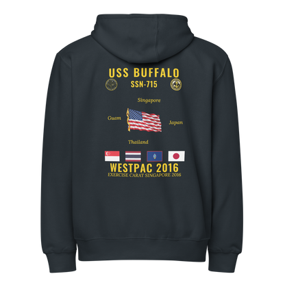 USS Buffalo (SSN-715) 2016 WestPac Cruise Zip Hoodie