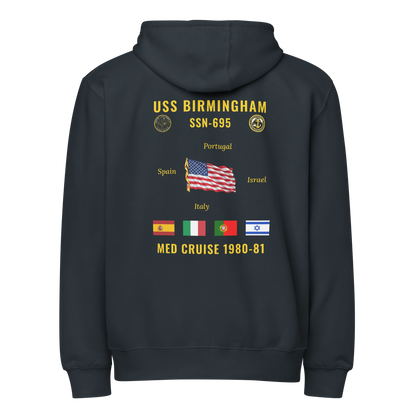 USS Birmingham (SSN-695) 1980-81 Med Cruise Zip Hoodie