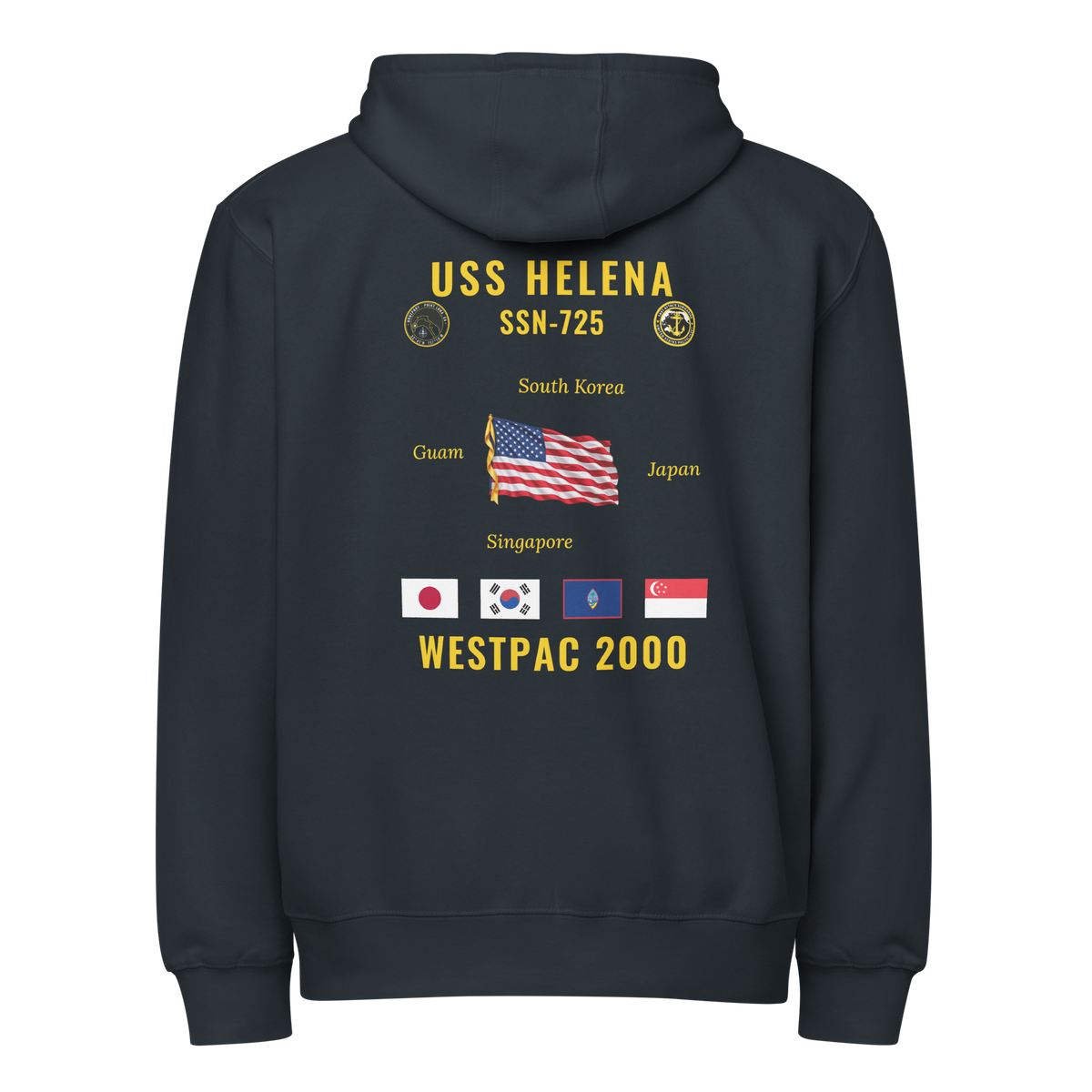 USS Helena (SSN-725) 2000 WestPac Cruise Zip Hoodie