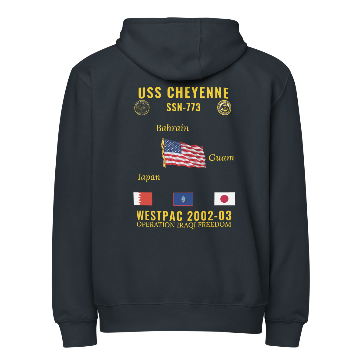 USS Cheyenne (SSN-773) 2002-03 WestPac Cruise Zip Hoodie