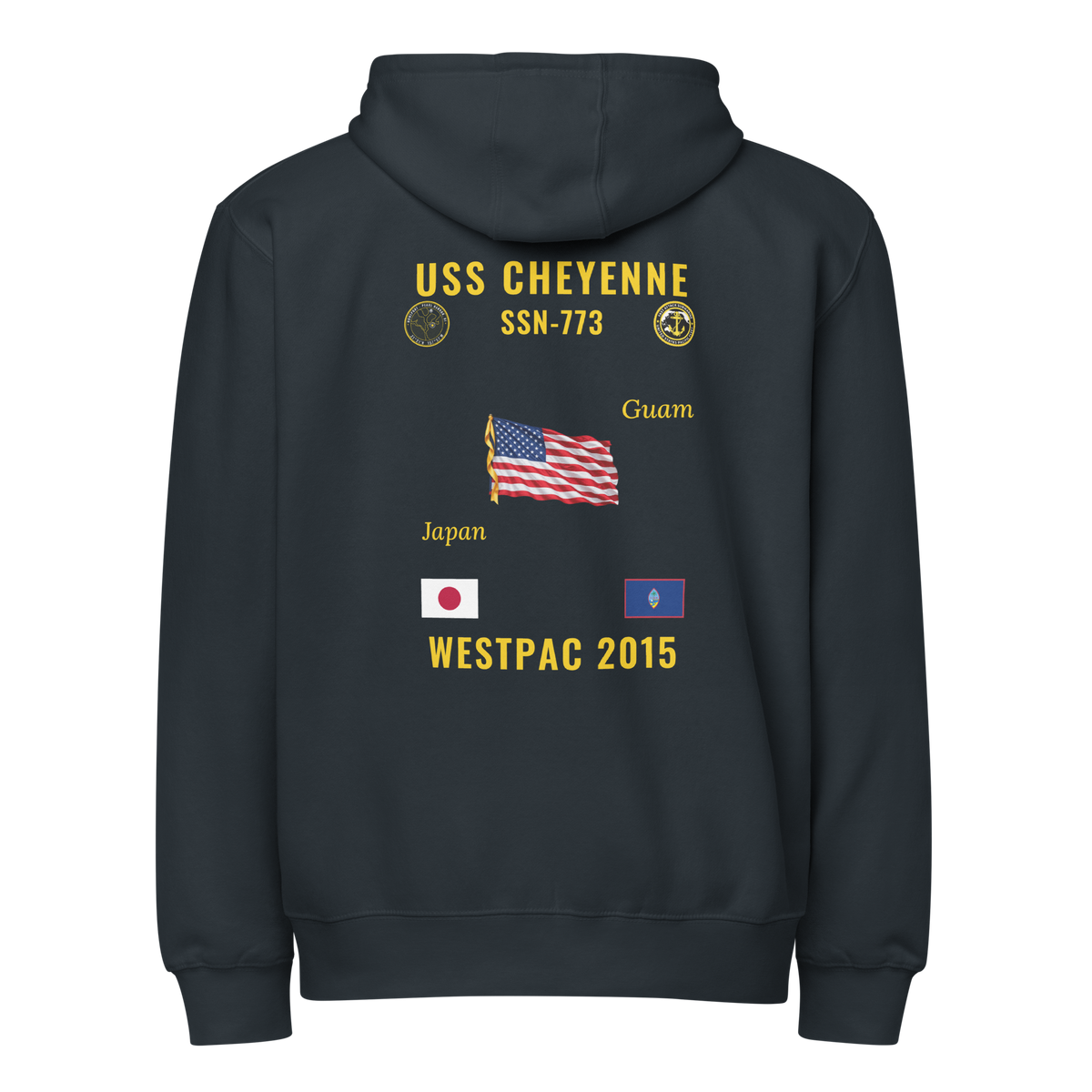USS Cheyenne (SSN-773) 2015 WestPac Cruise Zip Hoodie