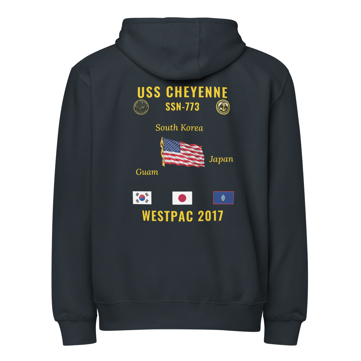 USS Cheyenne (SSN-773) 2017 WestPac Cruise Zip Hoodie