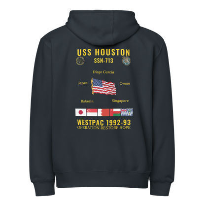 USS Houston (SSN-713) 1992-93 WestPac Cruise Zip Hoodie