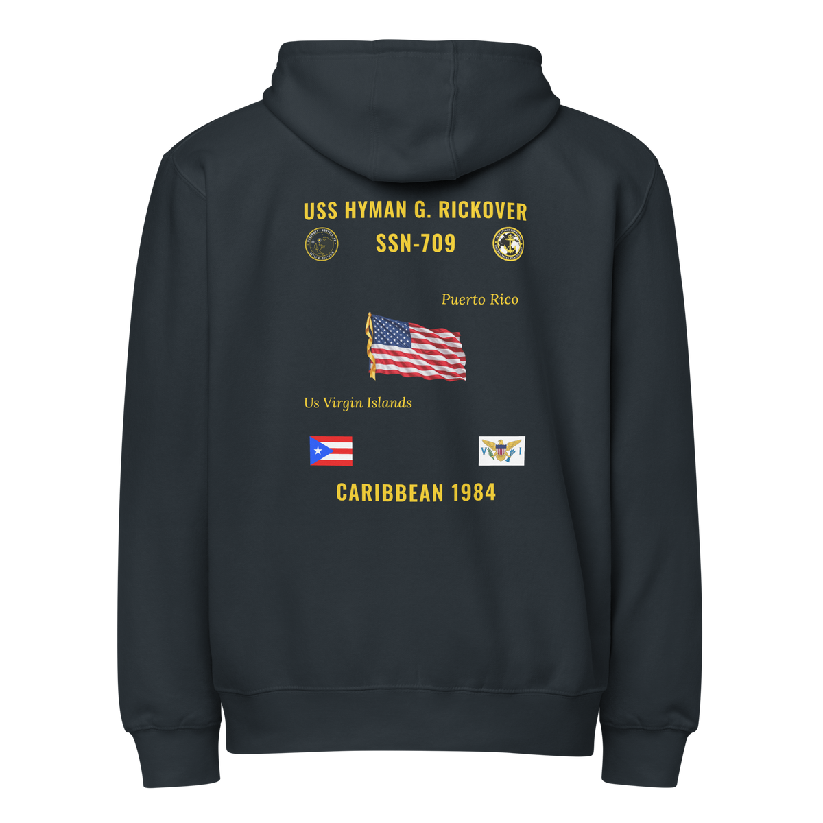 USS Hyman G. Rickover (SSN-709) 1984 Caribbean Cruise Zip Hoodie