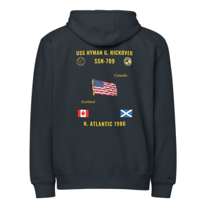 USS Hyman G. Rickover (SSN-709) 1986 N. Atlantic Cruise Zip Hoodie