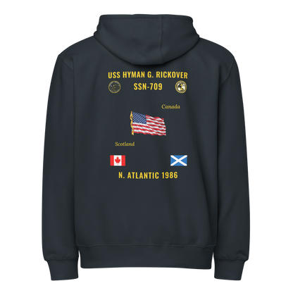 USS Hyman G. Rickover (SSN-709) 1986 N. Atlantic Cruise Zip Hoodie