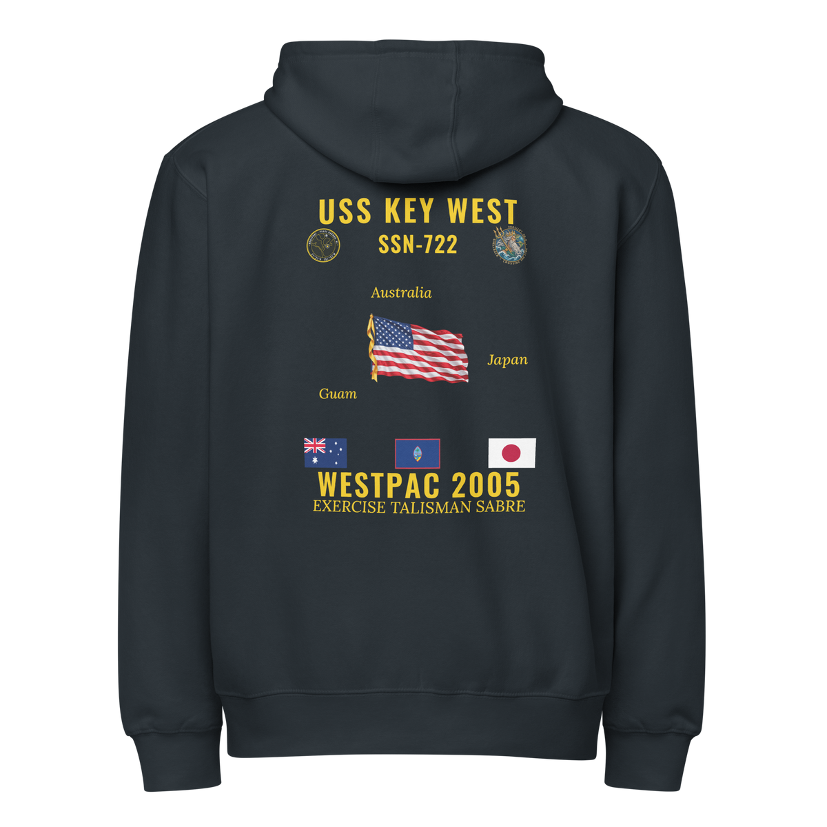 USS Key West (SSN-722) 2005 WestPac Cruise Zip Hoodie