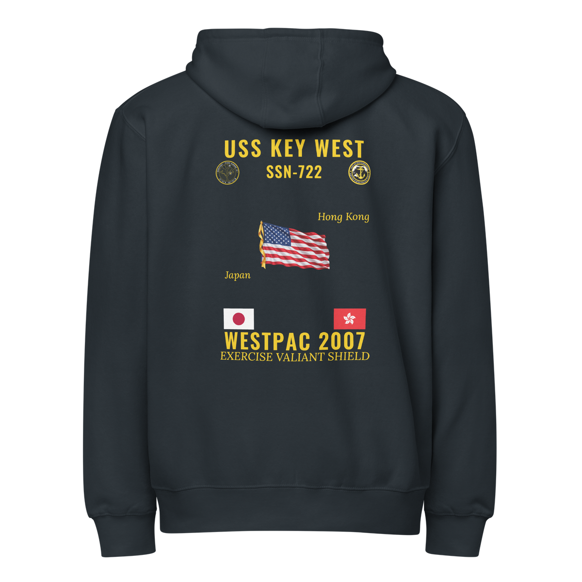 USS Key West (SSN-722) 2007 WestPac Cruise Zip Hoodie