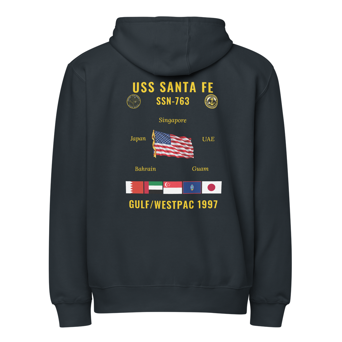 USS Santa Fe (SSN-763) 1997 Gulf/WestPac Cruise Zip Hoodie