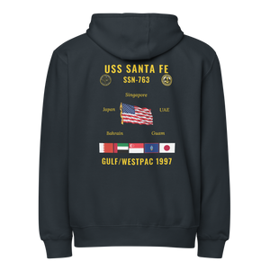 USS Santa Fe (SSN-763) 1997 Gulf/WestPac Cruise Zip Hoodie