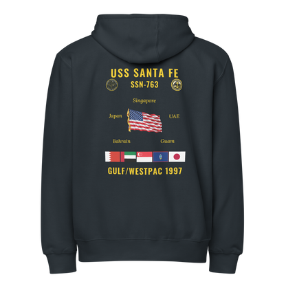 USS Santa Fe (SSN-763) 1997 Gulf/WestPac Cruise Zip Hoodie