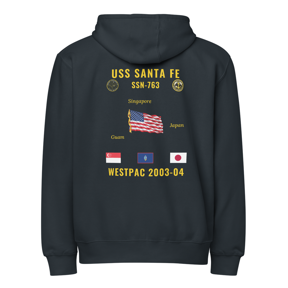 USS Santa Fe (SSN-763) 2003-04 WestPac Cruise Zip Hoodie