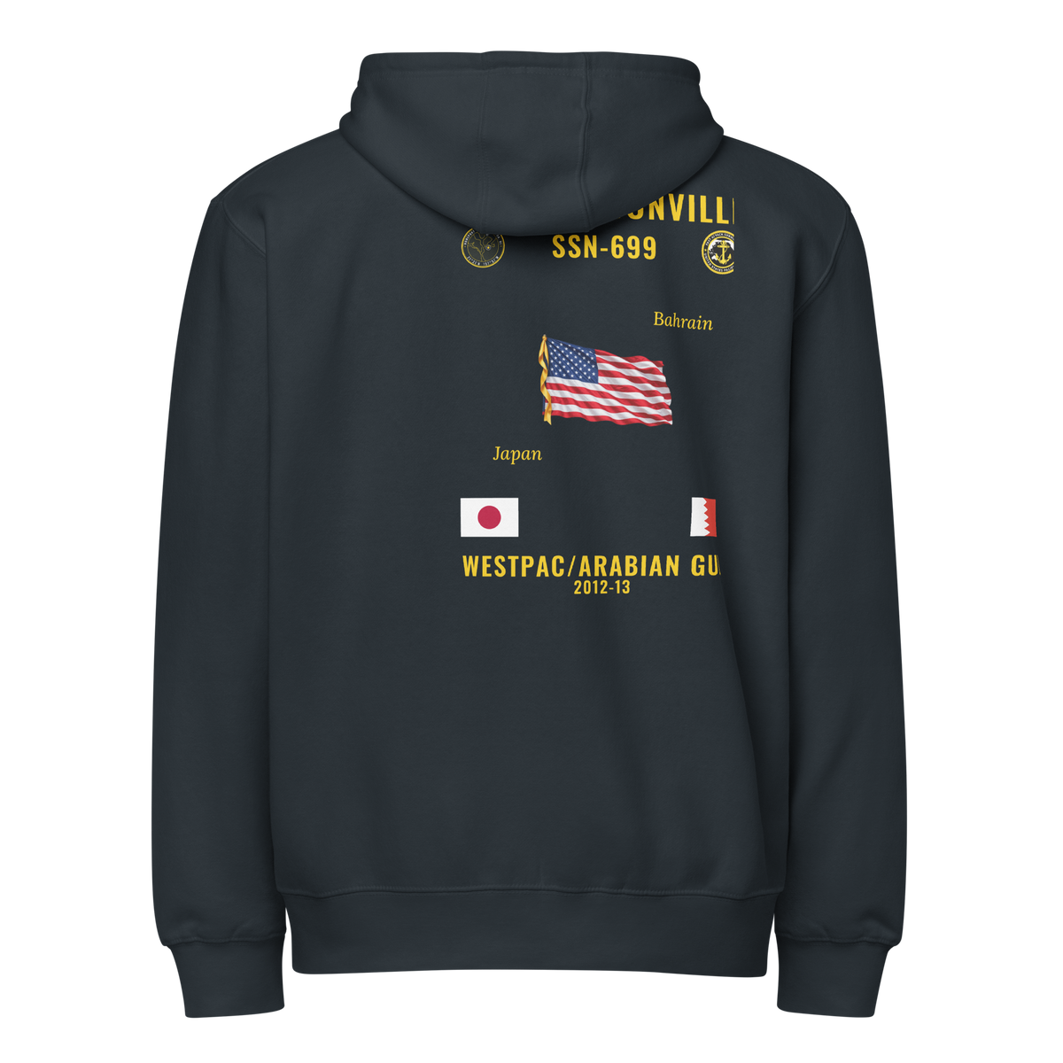 USS Jacksonville (SSN-699) 2012-13 WestPac/Arabian Gulf Cruise Zip Hoodie