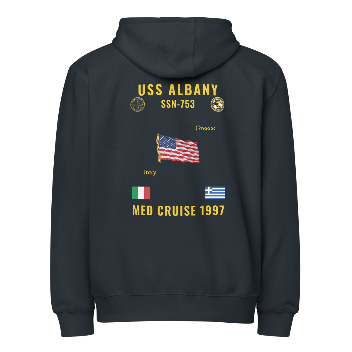 USS Albany (SSN-753) 1997 Med Cruise Zip Hoodie