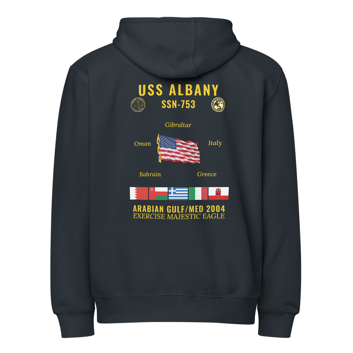 USS Albany (SSN-753) 2004 Arabian Gulf/Med Cruise Zip Hoodie