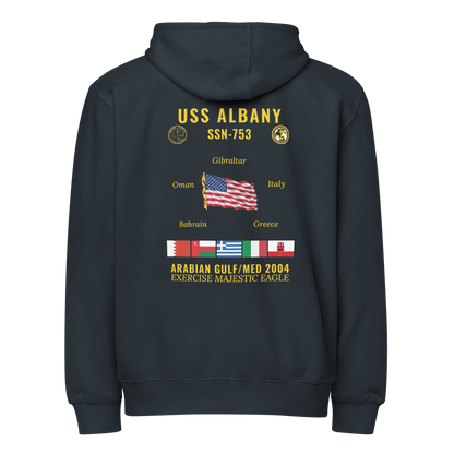 USS Albany (SSN-753) 2004 Arabian Gulf/Med Cruise Zip Hoodie