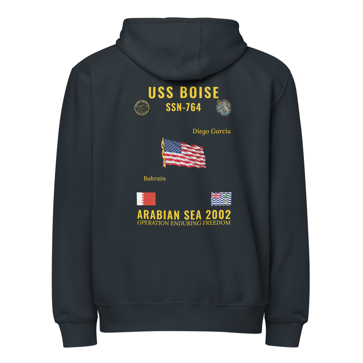 USS Boise (SSN-764) 2002 Arabian Sea Cruise Zip Hoodie