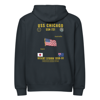 USS Chicago (SSN-721) 1990-91 Desert Storm Cruise Zip Hoodie