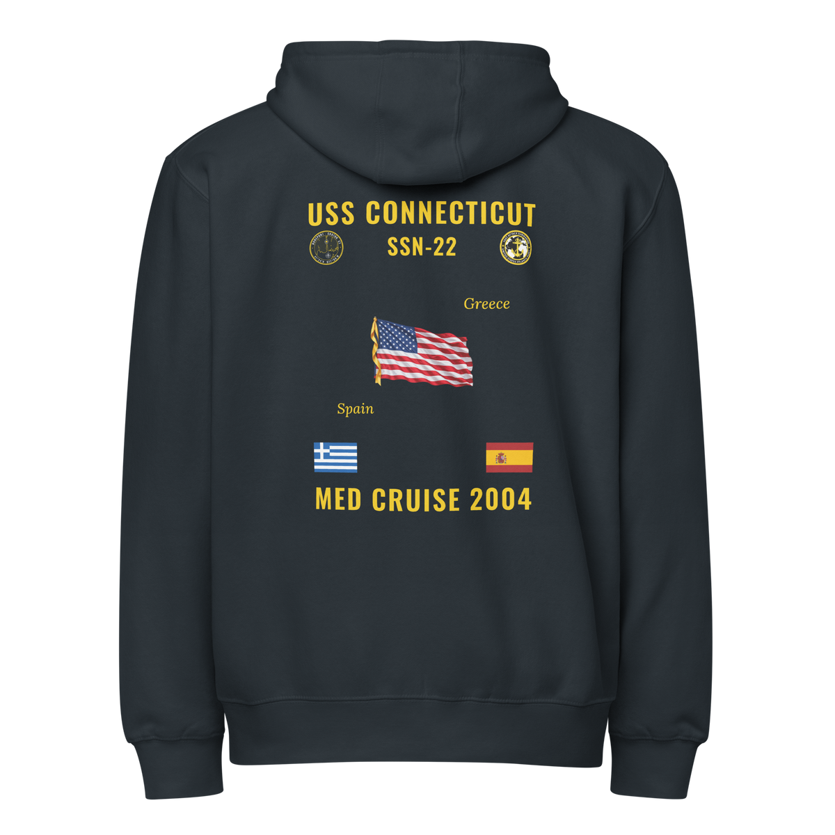 USS Connecticut (SSN-22) 2004 Med Cruise Zip Hoodie