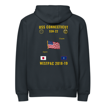 USS Connecticut (SSN-22) 2018-19 WestPac Cruise Zip Hoodie