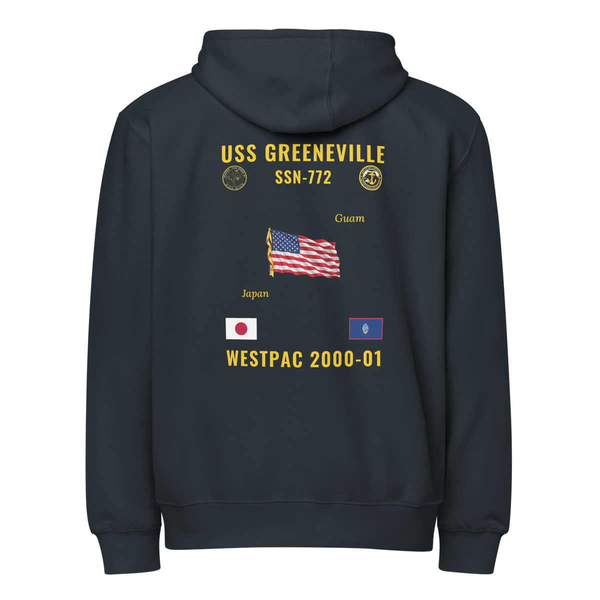 USS Greeneville (SSN-772) 2000-01 WestPac Cruise Zip Hoodie