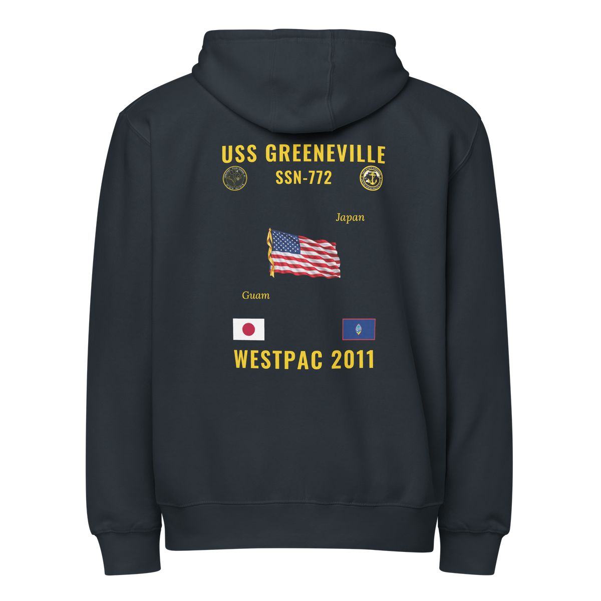 USS Greeneville (SSN-772) 2011 WestPac Cruise Zip Hoodie