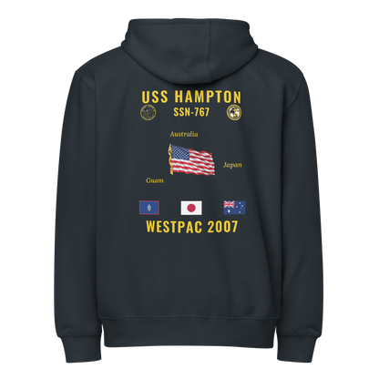 USS Hampton (SSN-767) 2007 WestPac Cruise Zip Hoodie