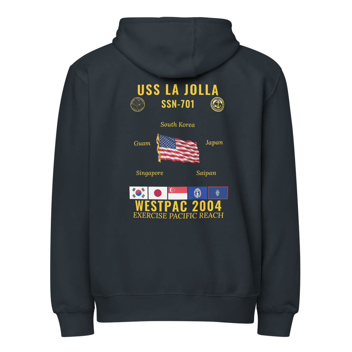 USS La Jolla (SSN-701) 2004 WestPac Cruise Zip Hoodie